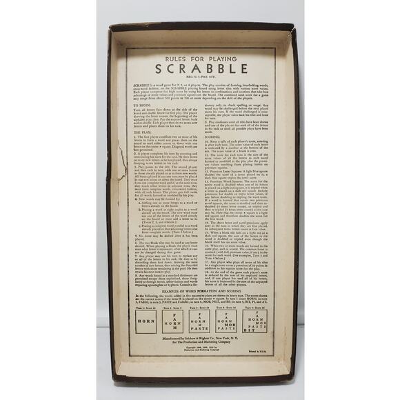 Vintage 1953 SCRABBLE Board Game Selchow & Righter COMPLETE - Picture 5 of 8